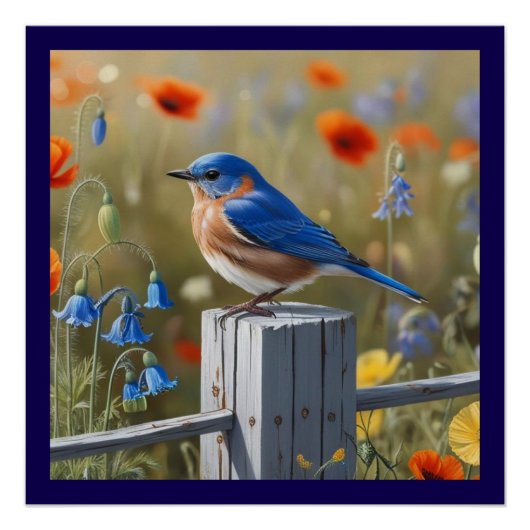 Little Blue Bird Glossy Poster (Vorderseite)