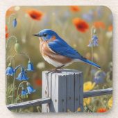 Little Blue Bird Hard Plastic Untersetzer (Vorderseite)