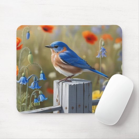 Little Blue Bird Mousepad (Mit Mouse)