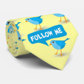 Little Blue Bird Niedlich Folge Me Twitter Neck Ti Krawatte (Gerollt)