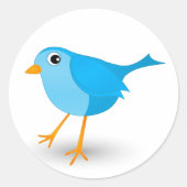 Little Blue Bird Niedliche Round Stickers (Vorderseite)