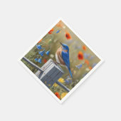 Little Blue Bird Paper Napkin Serviette (Ecke)