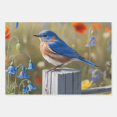 Little Blue BirdWrapping Paper Flat Sheet Set 3 Geschenkpapier Set (Vorderseite 2)