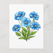 Little Blue Blumen Begleitkarte (Rückseite)