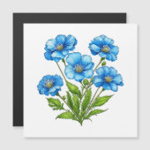 Little Blue Blumen Magnetkarte (Vorne/Hinten)