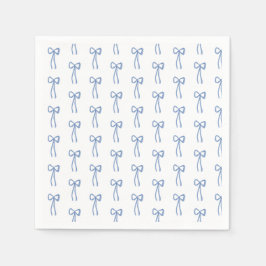 Little Blue Bow Paper Napkin Serviette