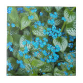 Little Blue Brunnera Blume Floral Fliese (Vorderseite)