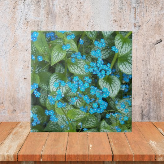 Little Blue Brunnera Blume Floral Fliese