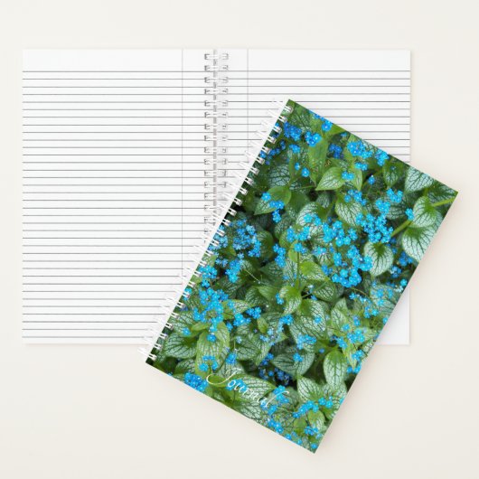 Little Blue Brunnera Blume Floral Notizblock (Innen)