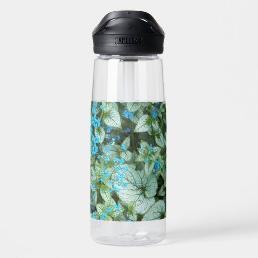 Little Blue Brunnera Blume Floral Trinkflasche (Rückseite)