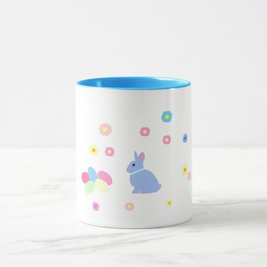 Little Blue Bunny Rabbit Kids Easter Mug Tasse (Zentrum)