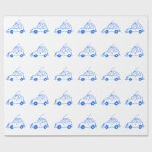 Little Blue Car Geschenkpapier (Flach)