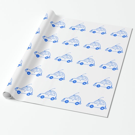 Little Blue Car Geschenkpapier (Ungerollt)
