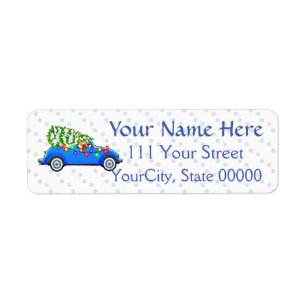Little Blue Car & Tree Christmas Custom