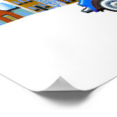 Little Blue Car & Tree Christmas Custom Poster (Ecke)