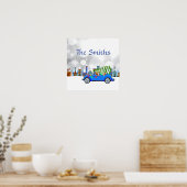 Little Blue Car & Tree Christmas Custom Poster (Küche)