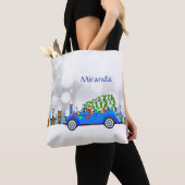 Little Blue Car & Tree Christmas Custom Tasche (Von Nahem)