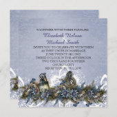 Little Blue Christmas Birds Wedding Invite Einladung (Vorne/Hinten)