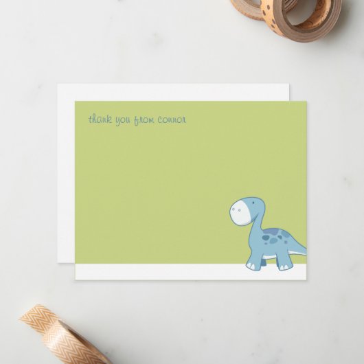Little Blue Diplodocus | Notizkarten, die wir Ihne Mitteilungskarte (Vorderseite/Rückseite Beispiel)