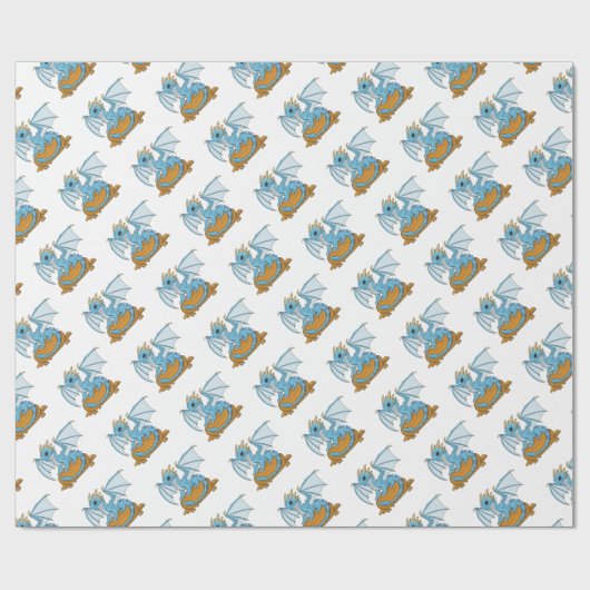 Little Blue Dragon Geschenkpapier (Flach)