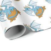 Little Blue Dragon Geschenkpapier (Rolleneckpunkt)