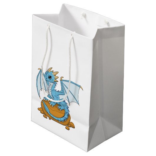 Little Blue Dragon Mittlere Geschenktüte (Rückseite Schrägansicht)