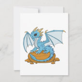 Little Blue Dragon RSVP Karte (Vorderseite)
