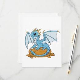 Little Blue Dragon RSVP Karte
