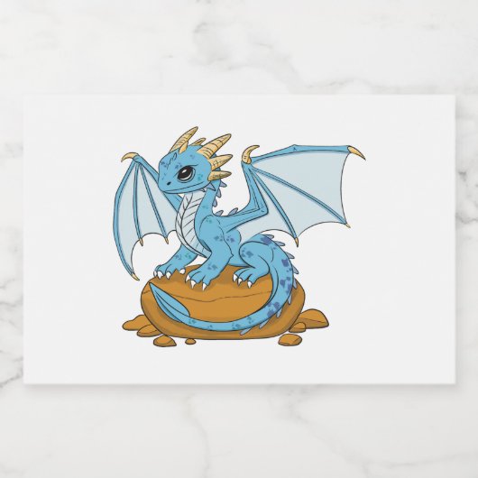 Little Blue Dragon Schaumweinetikett (Einzelnes Label)