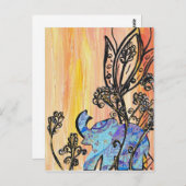 Little Blue Elephant Postkarte (Vorne/Hinten)