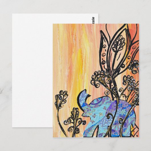 Little Blue Elephant Postkarte (Vorne/Hinten)