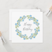 Little Blue Flowers Wreath Karte (Vorderseite/Rückseite Beispiel)