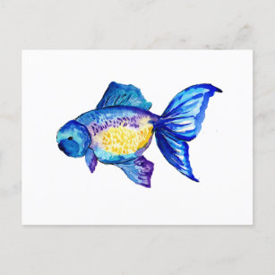 Little Blue Goldfish Postkarte
