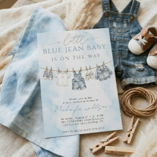 Little Blue Jean Baby Is On The Way Baby Shower Einladung