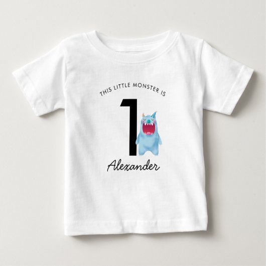 Little Blue Monster Birthday | Jedes Alter Baby T-shirt (Vorderseite)