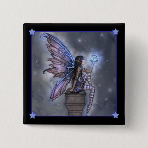 Little Blue Moon Fairy Fantasy Pinback Button