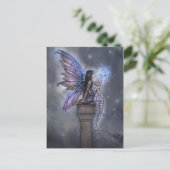 Little Blue Moon Fairy Fantasy Postcard Postkarte (Stehend Vorderseite)