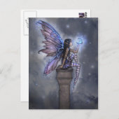 Little Blue Moon Fairy Fantasy Postcard Postkarte (Vorne/Hinten)