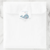 Little Blue niedlich Whale Nautical | Rundaufklebe Runder Aufkleber (Tasche)