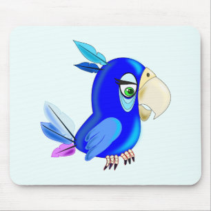 Little Blue Parrot Mousepad