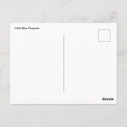 Little Blue Pinguine Postkarte (Rückseite)