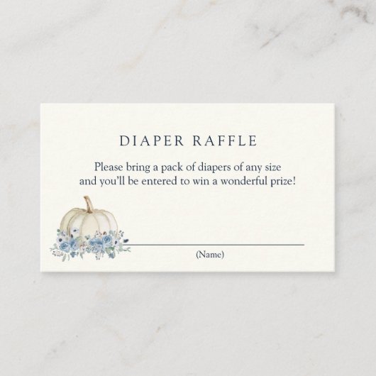 Little Blue Pumpkin Diaper Raffle Insert Card (Vorderseite)