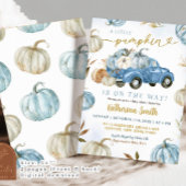 Little Blue Pumpkin Truck Baby Dusche Einladung