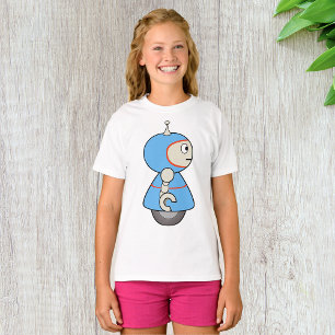 Little Blue Robot Girls T - Shirt