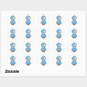 Little Blue Robot Stickers (Blatt)