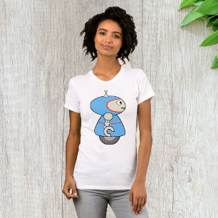 Little Blue Robot Womens T - Shirt