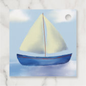 Little Blue Sail Boat Baby Dusche Geschenkanhänger (Rückseite)