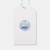 Little Blue Sail Boat Baby Dusche Geschenkanhänger (Rückseite)