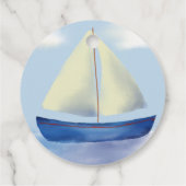 Little Blue Sail Boat Baby Dusche Geschenkanhänger (Rückseite)