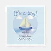 Little Blue Sailboat Boys Babydusche Serviette (Vorderseite)